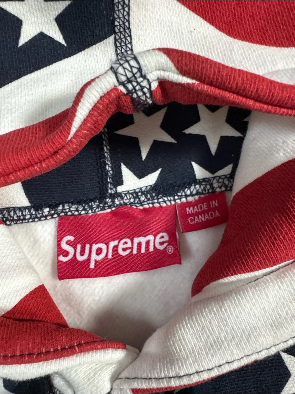 Supreme Red White Navy American Flag Hoodie